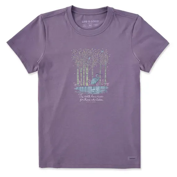 Women's Earth Has Music Heron Short Sleeve  Tee