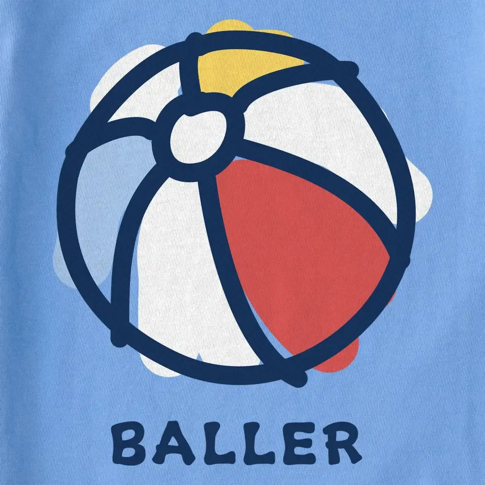 Women's Baller Beach Ball Short Sleeve Crusher Boxy Tee