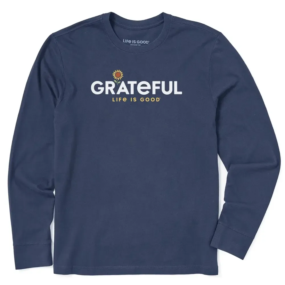 Men's Grateful Sunflower Long Sleeve Crusher Tee