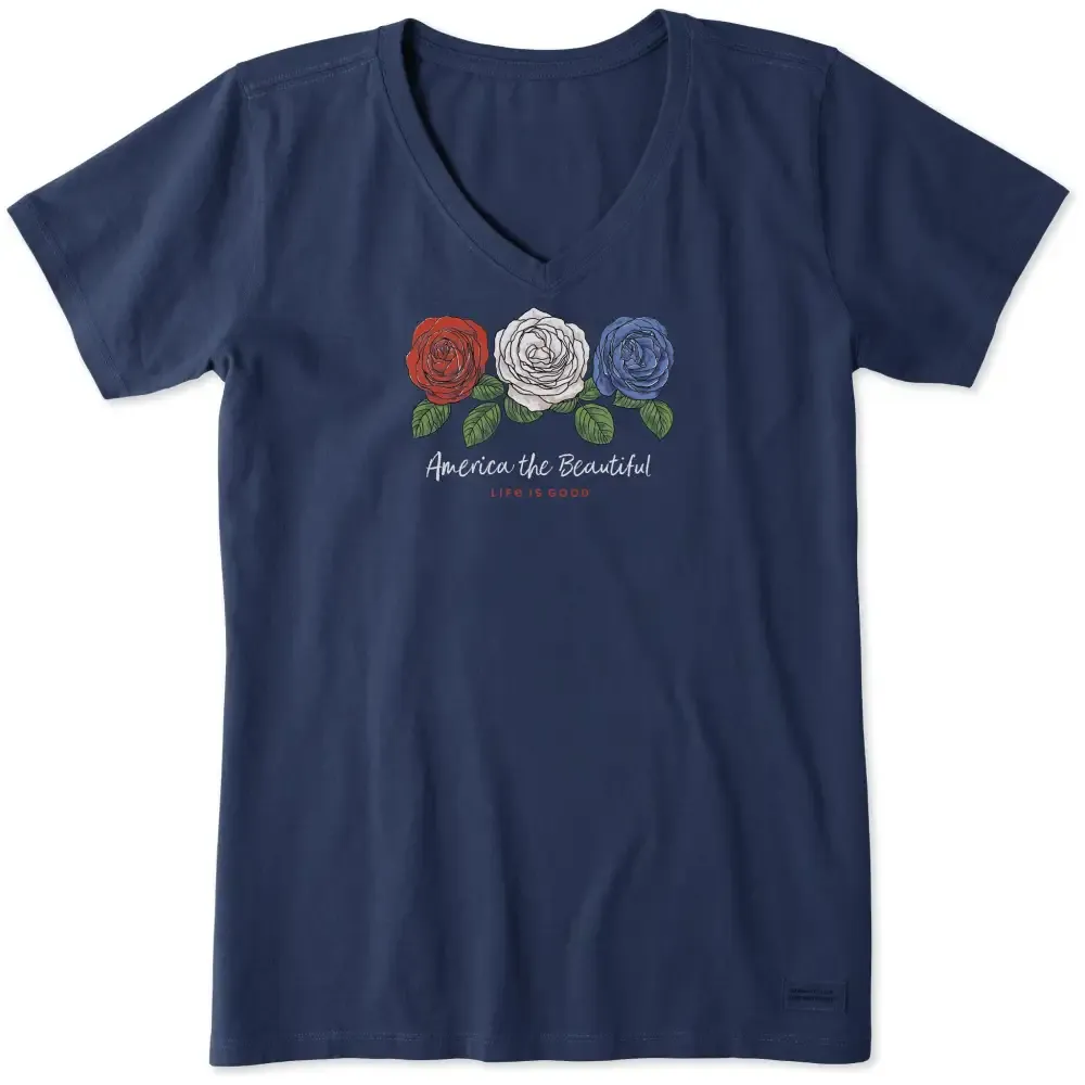 Women's America the Beautiful Roses Crusher Vee