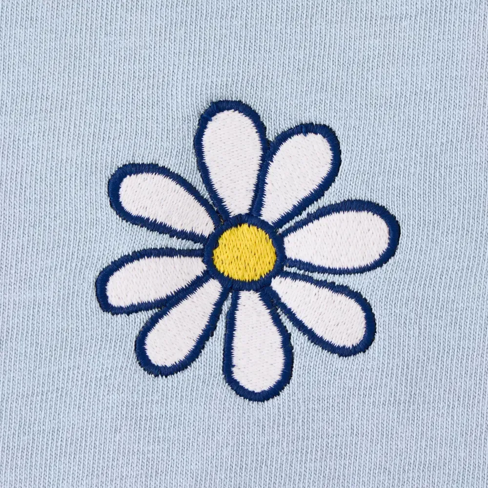 Women's Embroidered Daisy Short Sleeve Crusher Tee