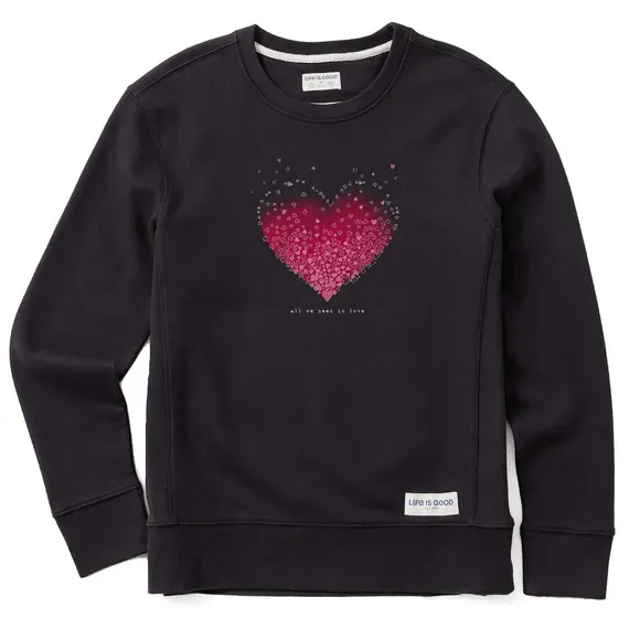 Women's Scattered Hearts Simply True Fleece Crew