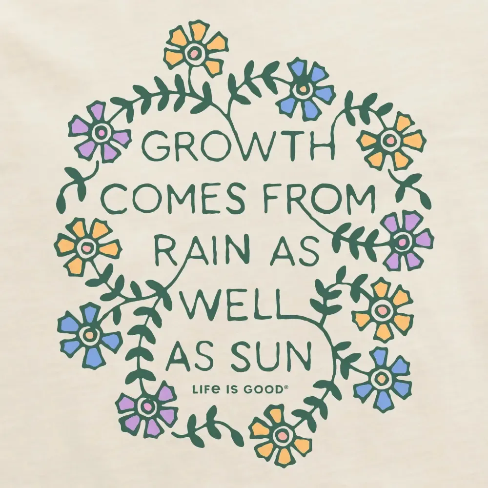 Women's Growth Comes from Rain Flowers Short Sleeve Crusher Tee