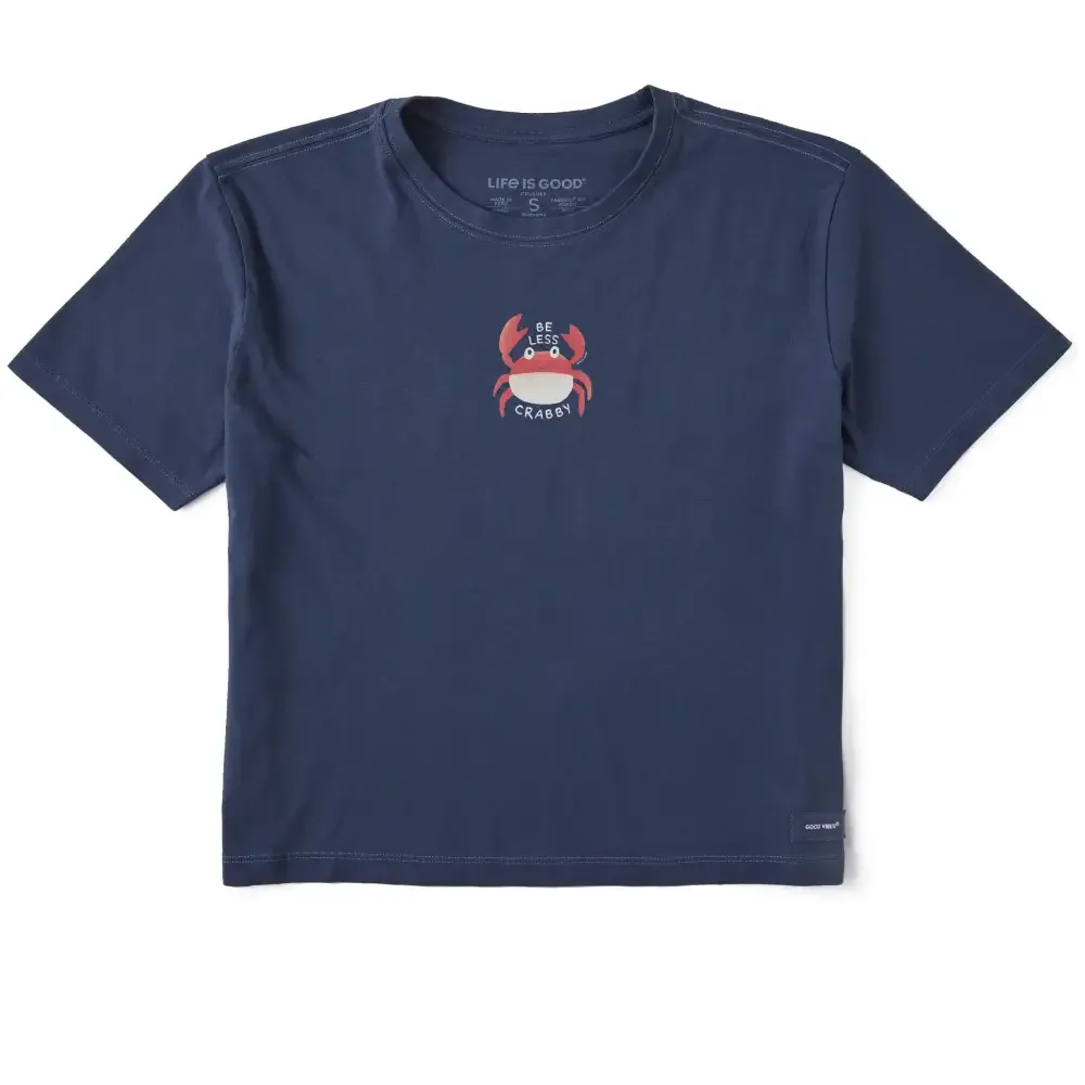 Women's Be Less Crabby Crab Short Sleeve Crusher Boxy Tee
