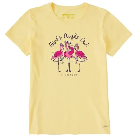 Women's Girls Night Out Flamingo Short Sleeve  Tee