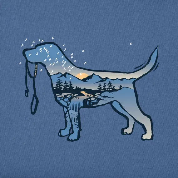 Men's Macro Micro Dogscape Long Sleeve  Tee