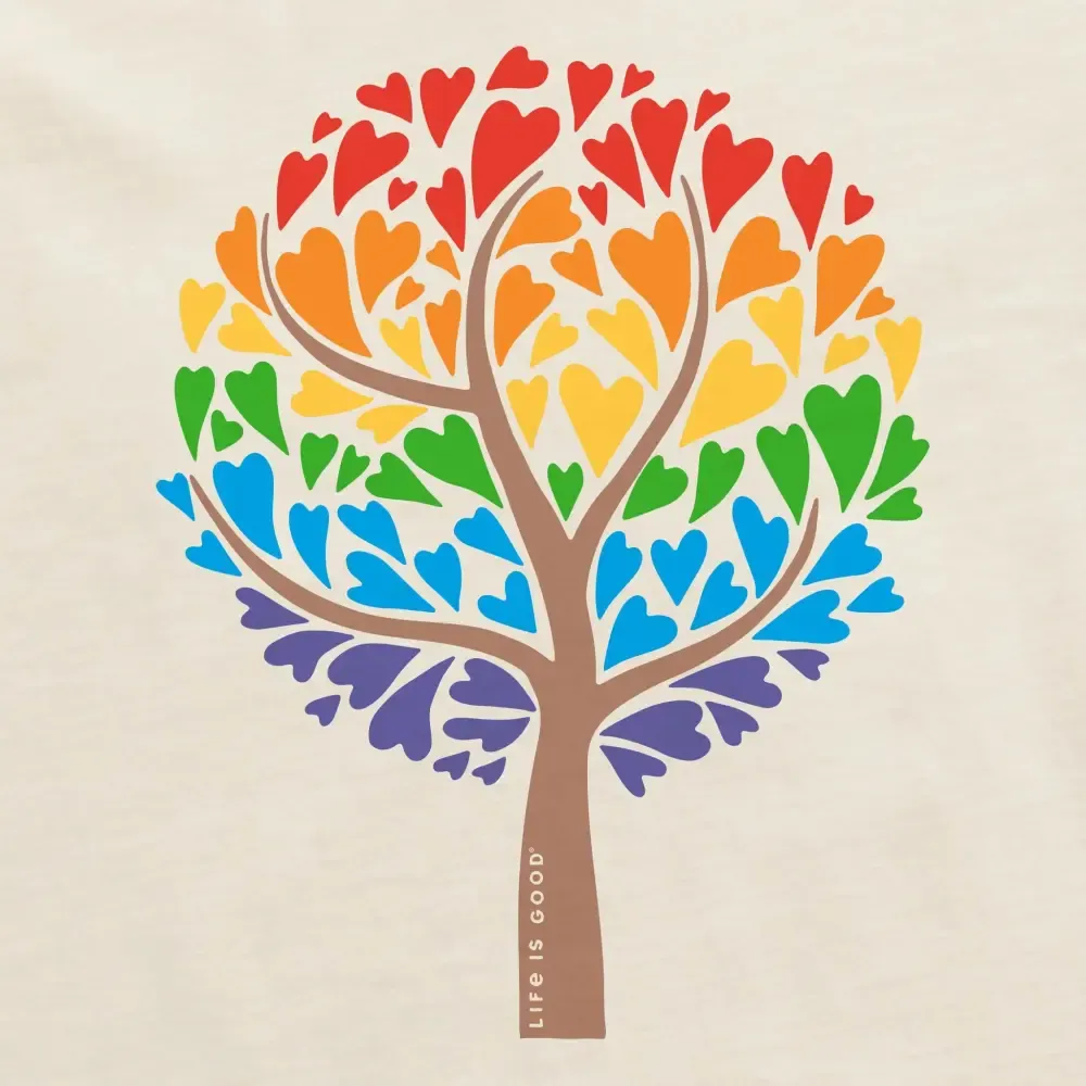Women's Love Heart Tree Short Sleeve Crusher Boxy Tee