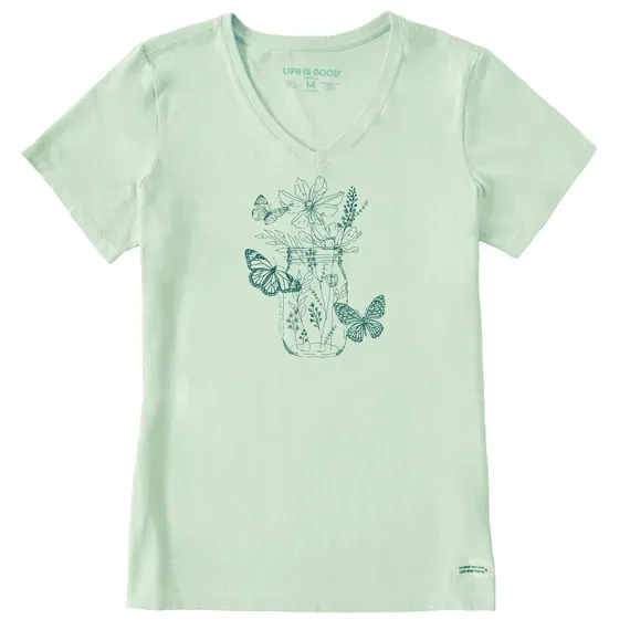Women's Wildflower and Butterflies Jar  Crusher-LITE Vee