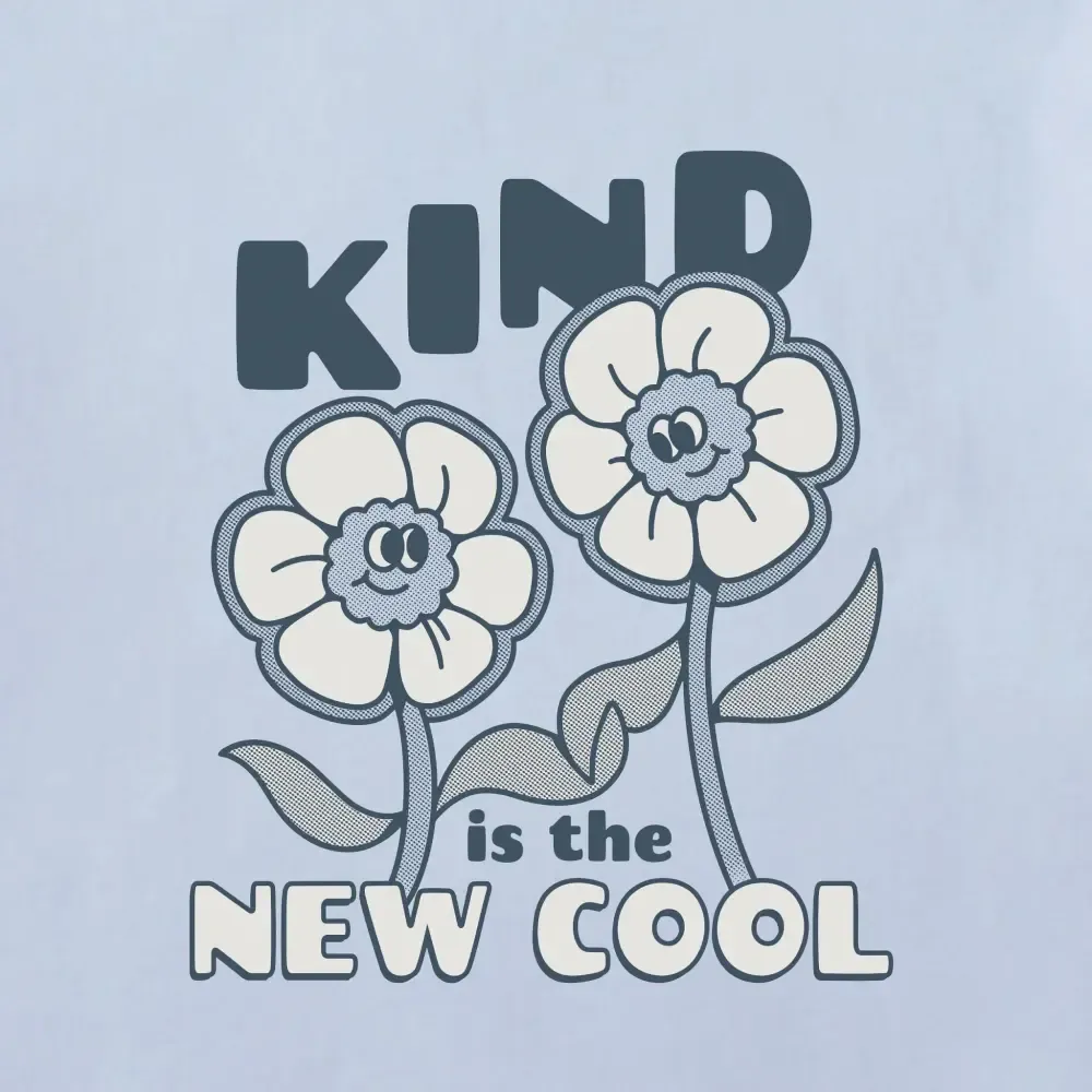 Women's Kind is the New Cool Flowers Short Sleeve Crusher Boxy Tee
