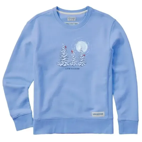 Women's Snowy Pines with Cardinals Simply True Crew