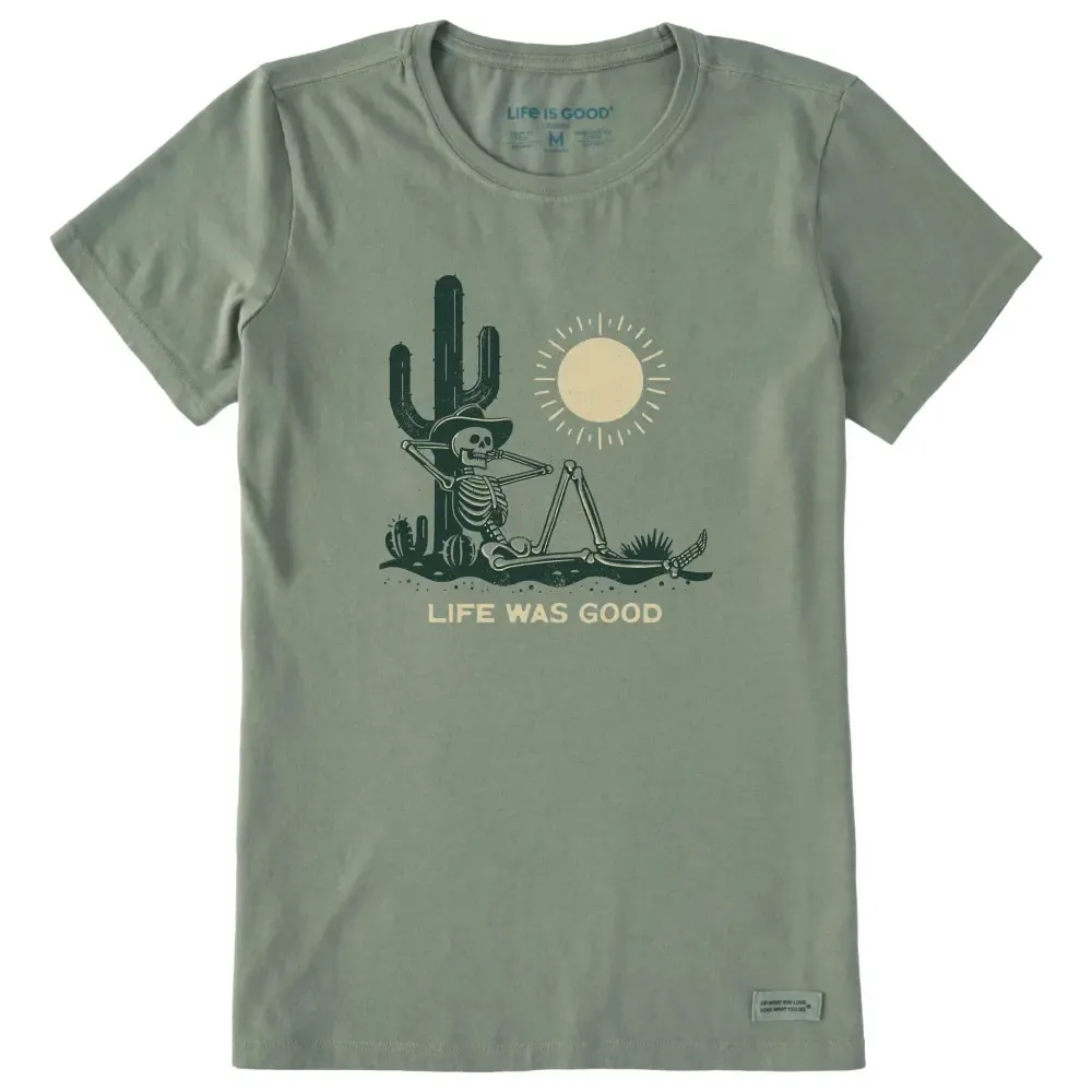 Women's Life was Good Cowboy Skull Short Sleeve Crusher Tee