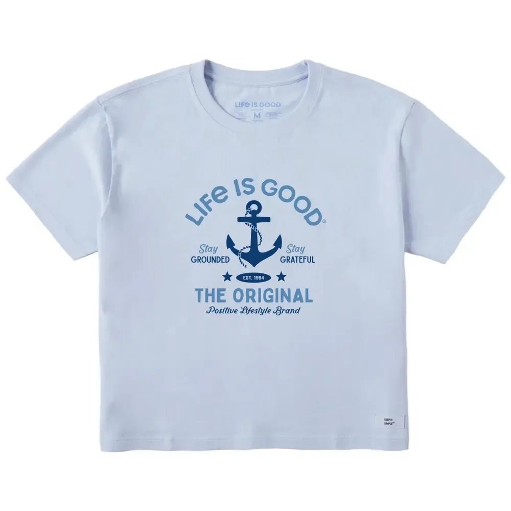 Women's Stay Grounded Anchor Short Sleeve Crusher Boxy Tee