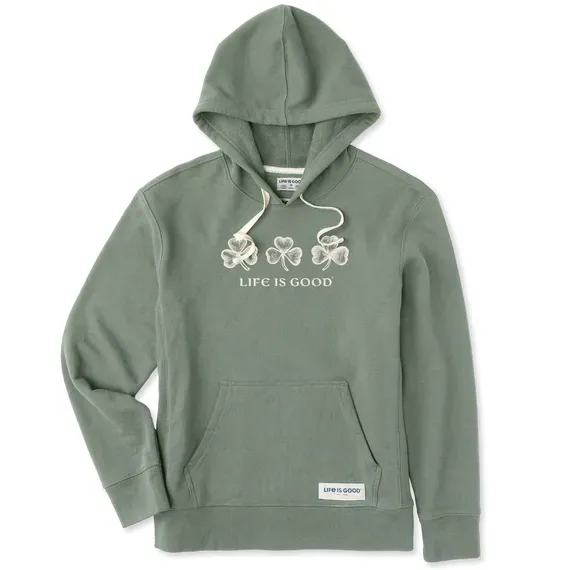 Women's Woodcut 3 Clovers Simply True Fleece Hoodie