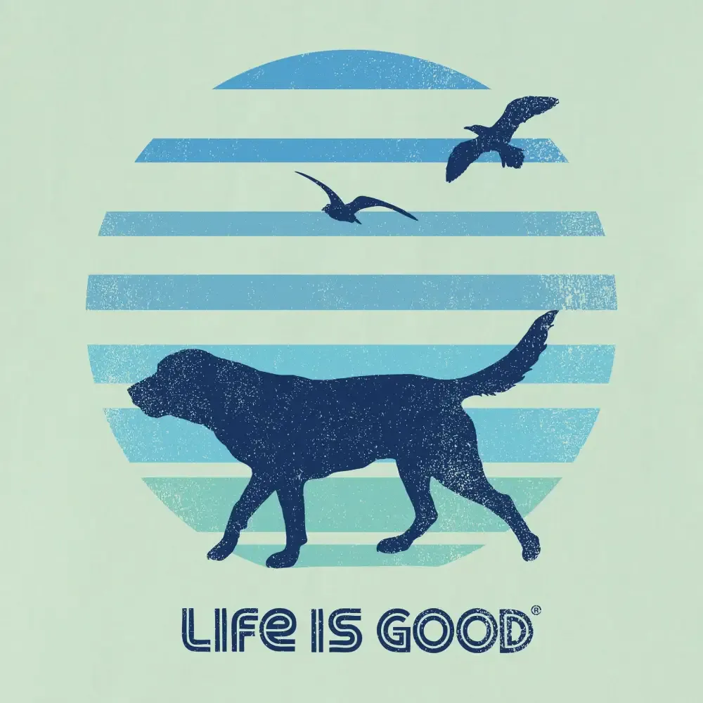 Women's 70's Retro Dog Beach Walk Short Sleeve Crusher-LITE Tee