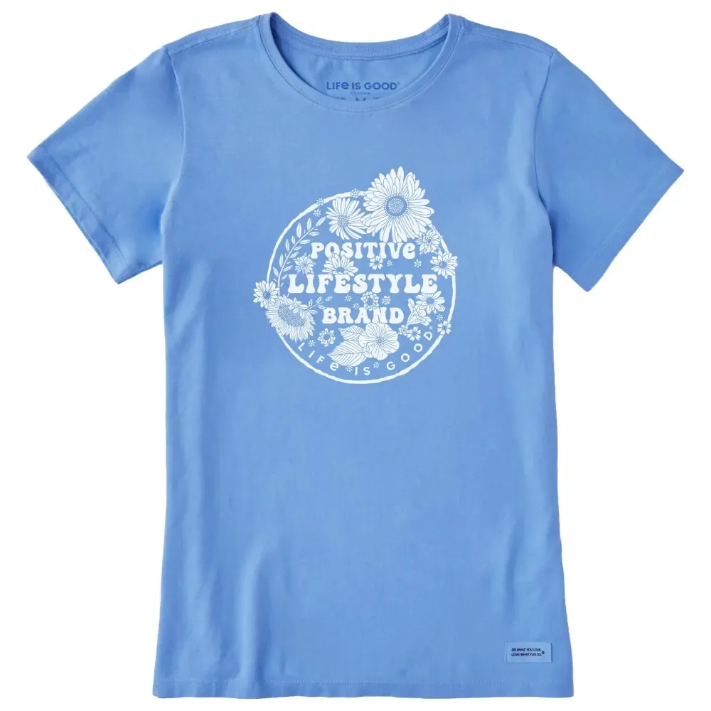 Women's Positive Flowers Short Sleeve Crusher Tee