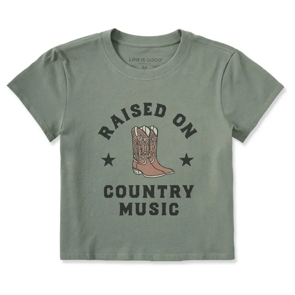 Women's Raised on Country Music Crusher-LITE Shrunken Tee