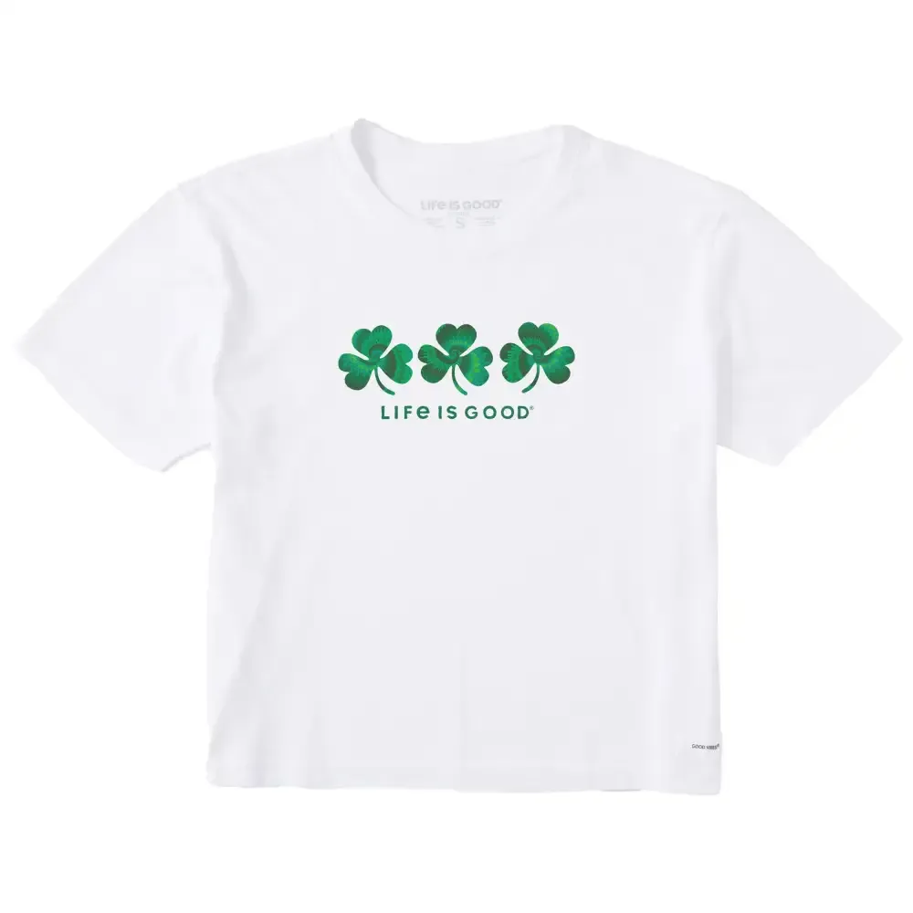 Women's 3 Tie Dye Clovers Short Sleeve Crusher Boxy Tee