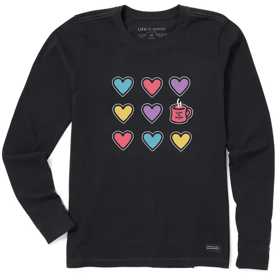 Women's Hearts and a Mug Long Sleeve Crusher Tee