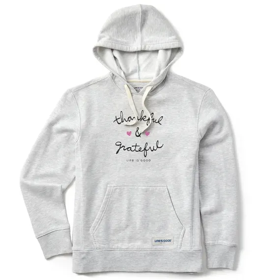 Women's Thankful and Grateful Simply True Fleece Hoodie