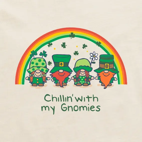 Women's Leprechaun Rainbow Gnomes Simply True Fleece Crew