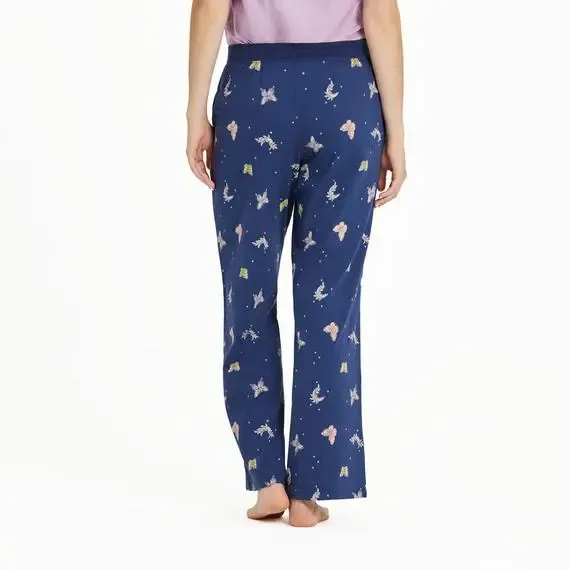 Women's Celestial Butterfly Pattern Snuggle Up Sleep Pant