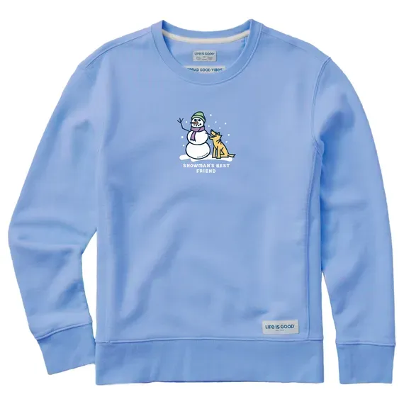 Women's Snowman's Best Friend Simply True Fleece Crew