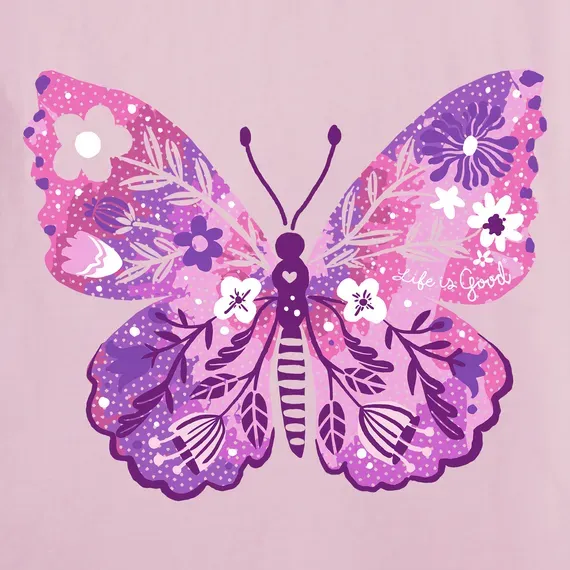 Women's Floral Butterfly Tie Dye Simply True Fleece Hoodie