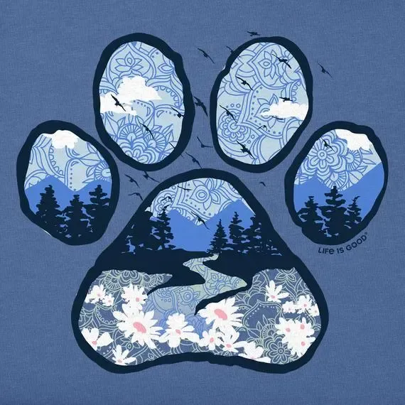 Women's Paw Landscape Short Sleeve  Vee