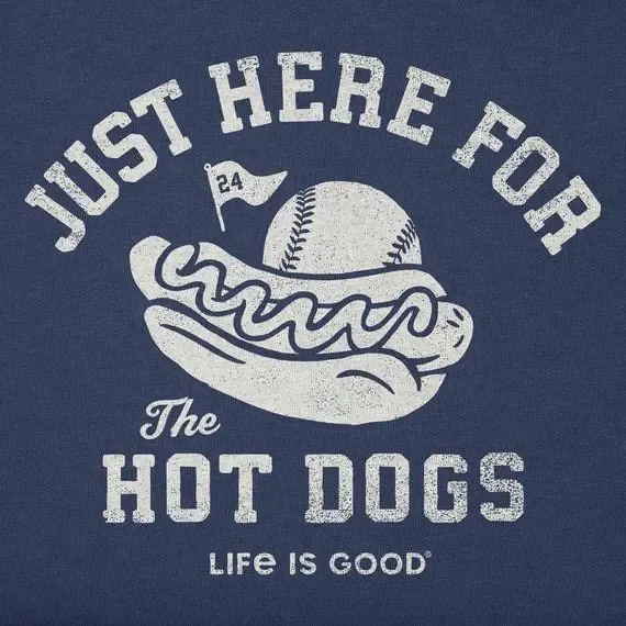 Women's Here for the Hot Dogs Baseball Simply True Fleece Hoodie
