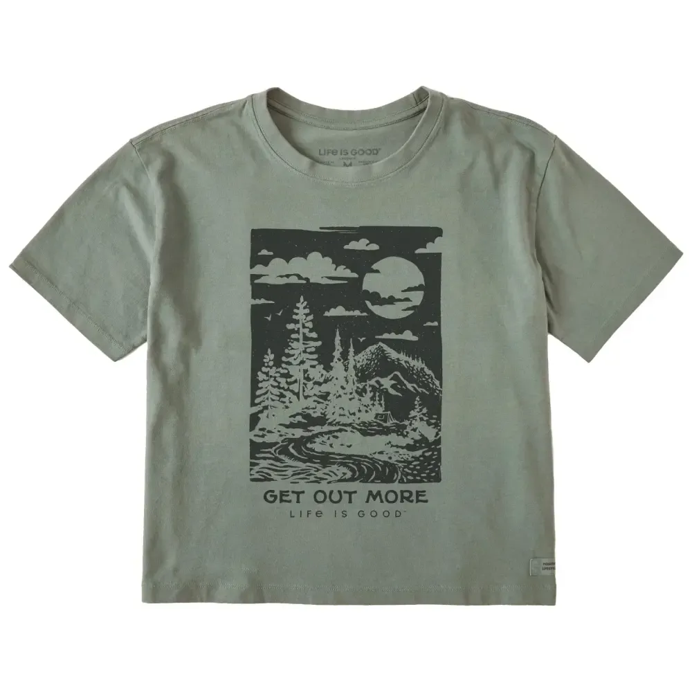 Women's Get Out More Stamp Short Sleeve Crusher Boxy Tee