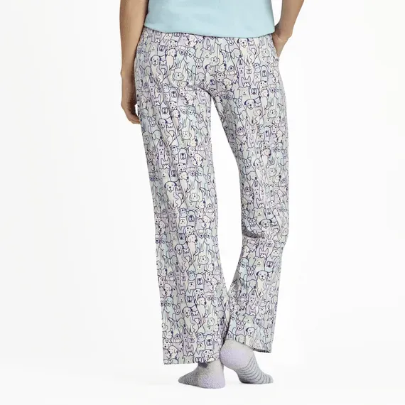 Women's Heart of Dogs Pattern Snuggle Up Sleep Pant