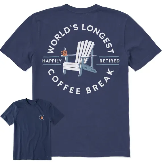 Men's Worlds Longest Coffee Break Short Sleeve  Tee