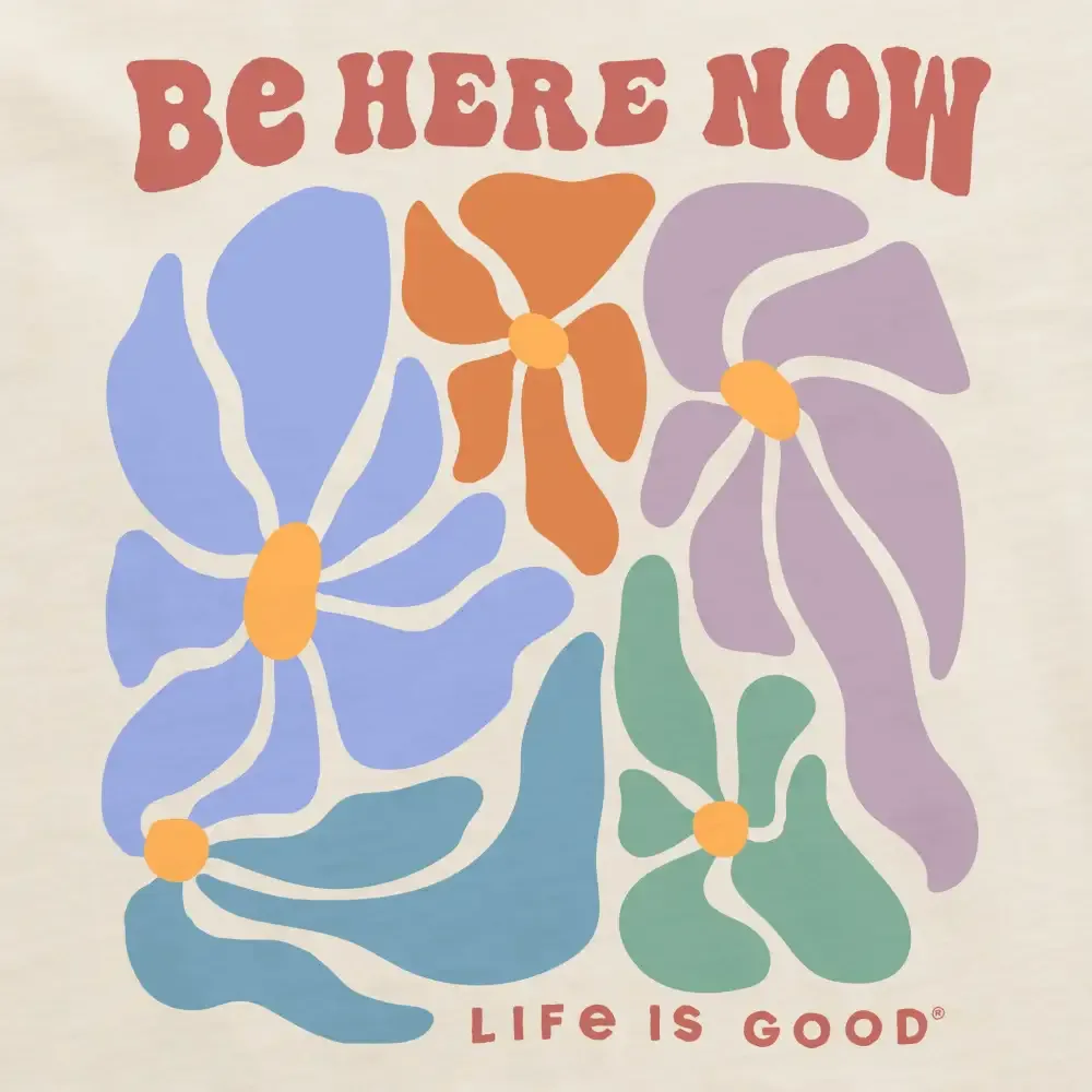 Women's Be Here Now Flowers Crusher Boxy Hoodie