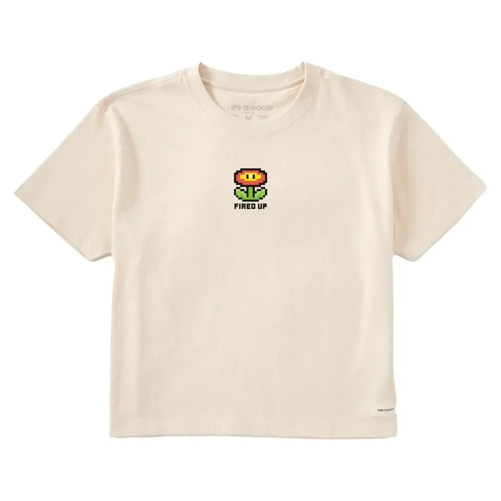 Women's Fired Up Flower Short Sleeve Crusher Boxy Tee