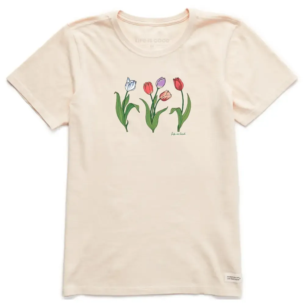 Women's 3 Genuine Tulips Short Sleeve Crusher Tee