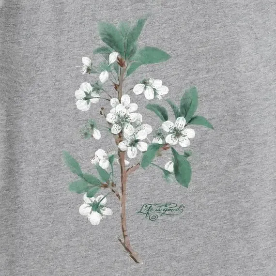Women's Antique Plum Blossom Painting Long Sleeve Crusher Vee
