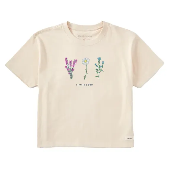 Women's Detailed Wildflowers  Crusher Boxy Tee