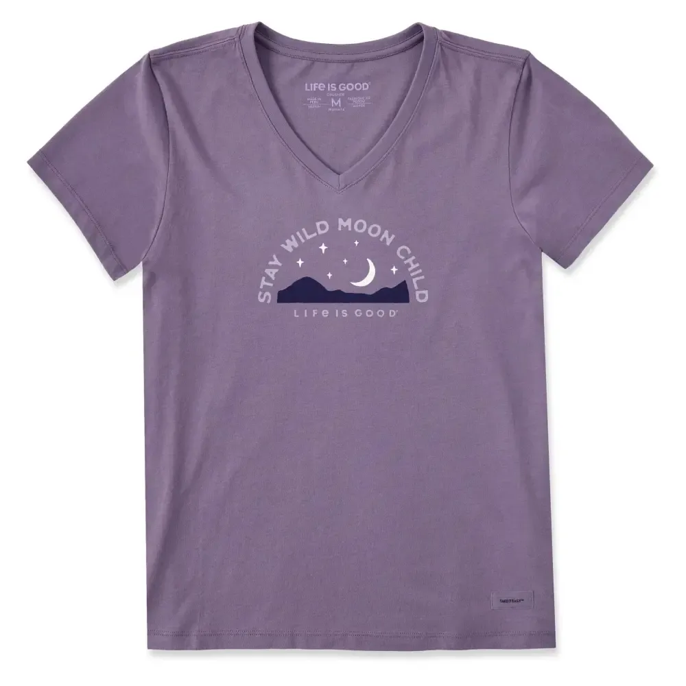 Women's Stay Wild Moon Child Landscape Short Sleeve Crusher-LITE Vee
