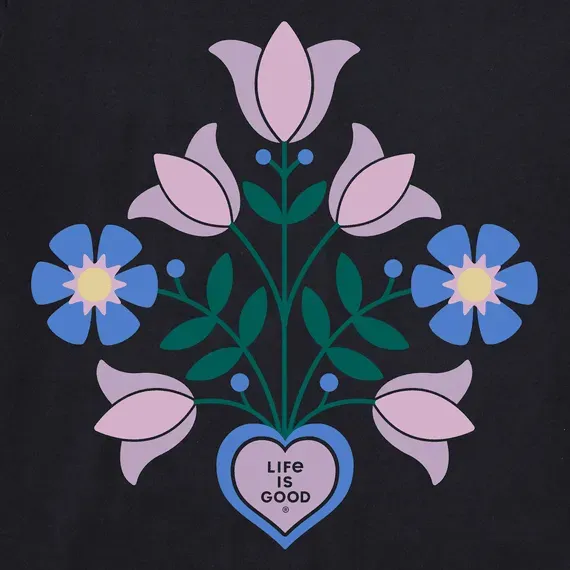Women's Heart Vase Bouquet  Crusher-LITE Vee