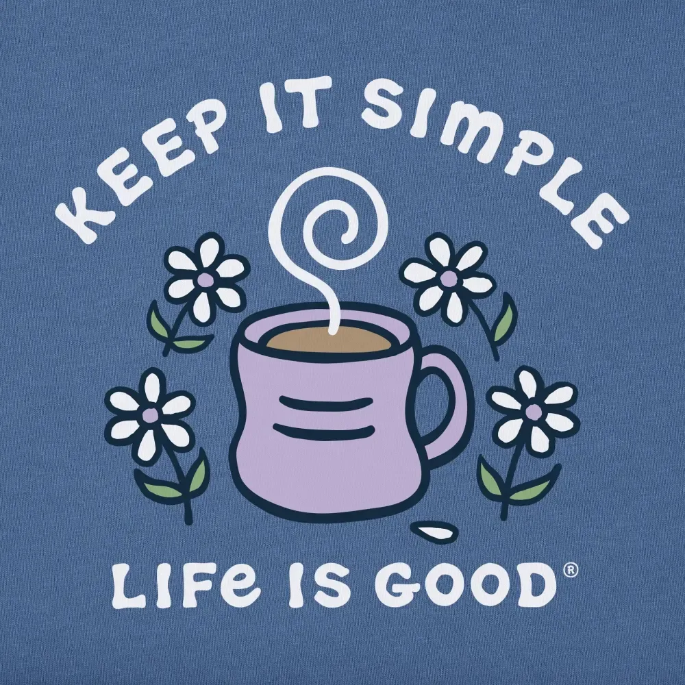 Women's Keep it Simple Coffee and Daisies Short Sleeve Tee
