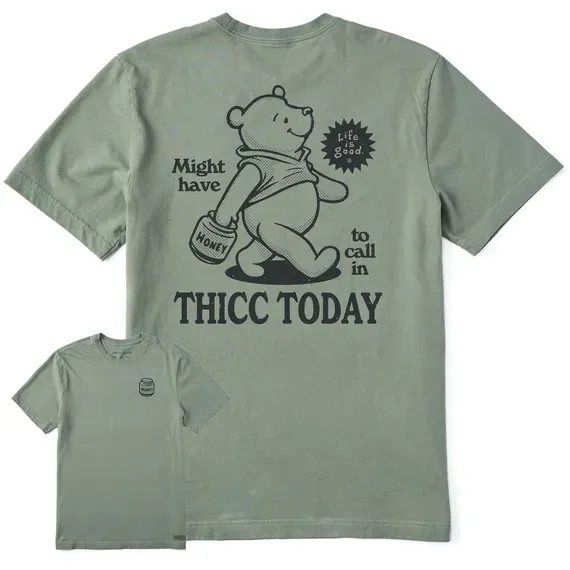 Men's Might Have to Call in Thicc Pooh Crusher Tee