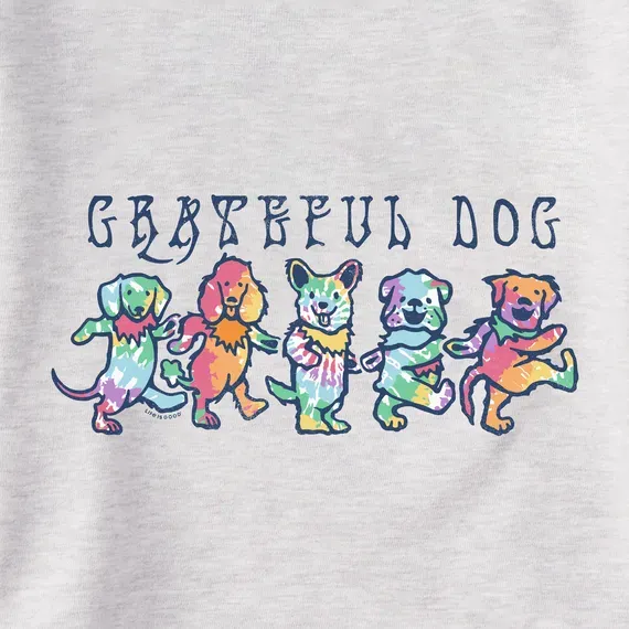 Women's Tie Dye Grateful Dog Simply True Fleece Crew