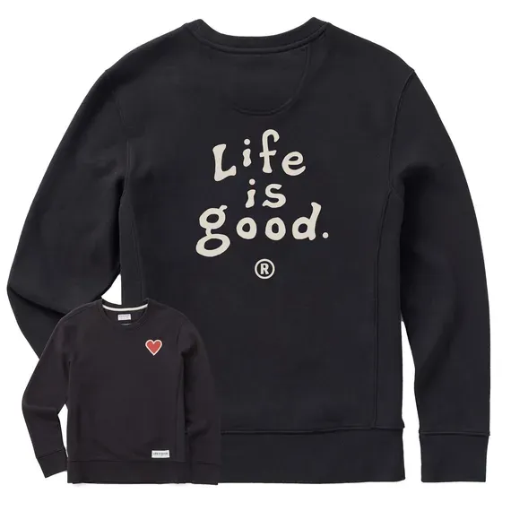 Women's LIG Vintage Wordmark Stacked Simply True Fleece Crew