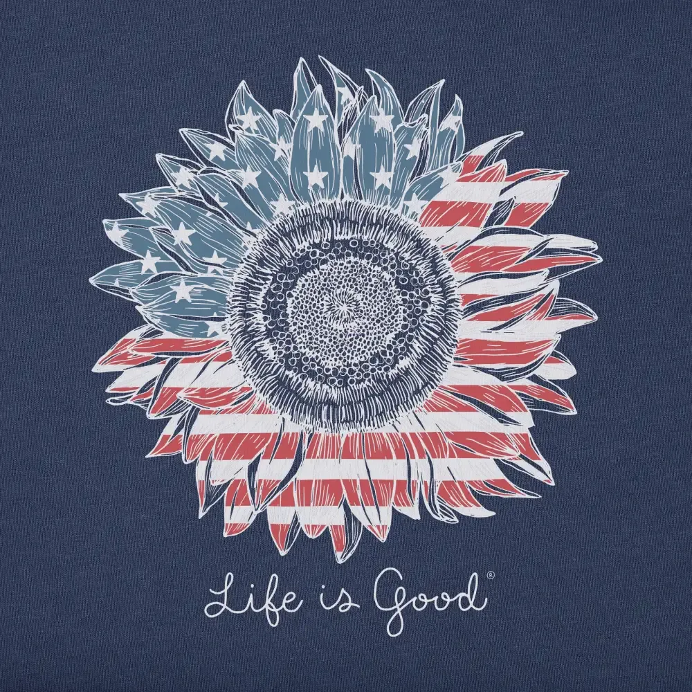 Women's American Sunflower Short Sleeve Crusher Tee