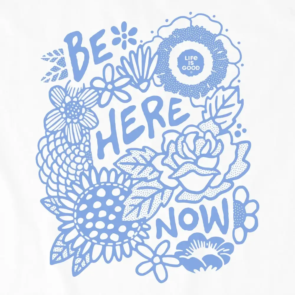 Women's Be Here Now Flower Field Short Sleeve Crusher Boxy Tee