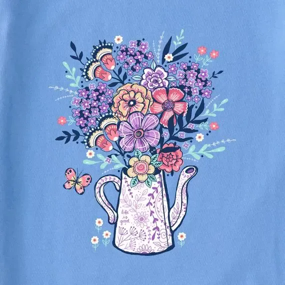 Women's Potted Flowers Short Sleeve  Tee