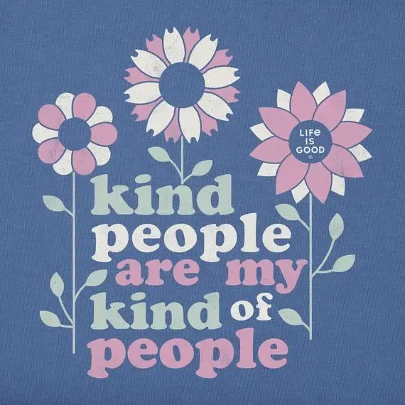 Women's Kind People Flowers  Crusher-LITE Vee
