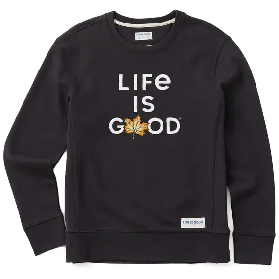 Women's Branded Stacked LIG w Leaf Simply True Fleece Crew