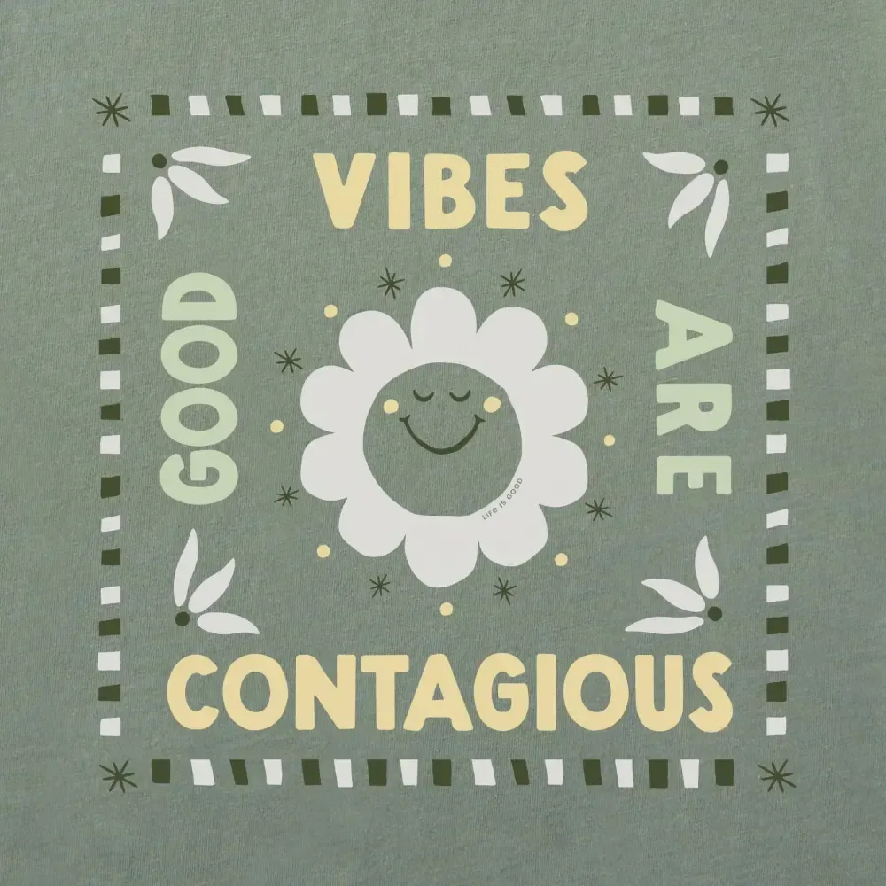 Women's Good Vibes are Contagious Sun Short Sleeve Crusher Tee