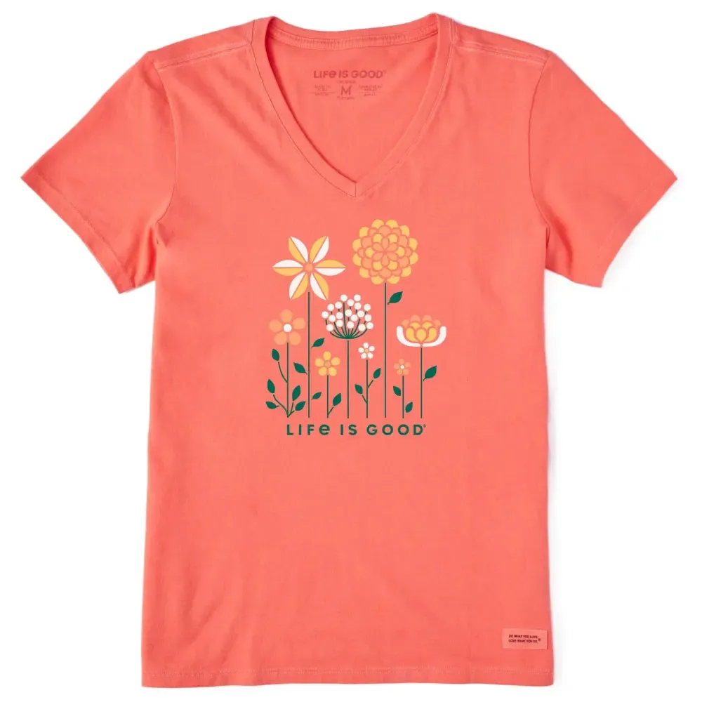Women's Linear Garden Short Sleeve Vee
